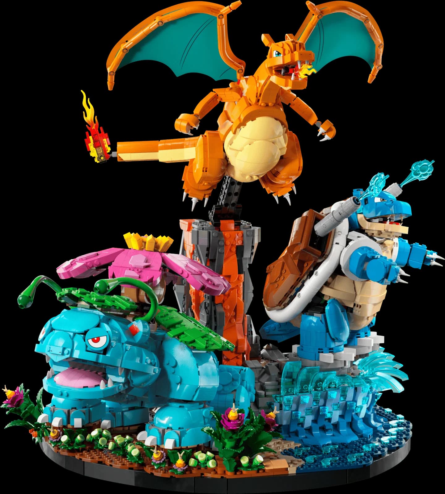 Venusaur, Charizard och Blastoise